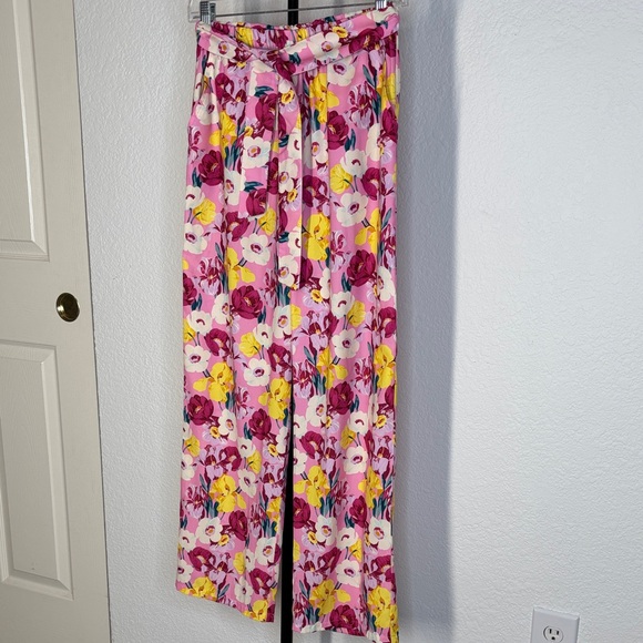 Mayoral Floral Wide Leg Pants - Pink, Yellow, White - Picture 4 of 11